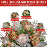 Christabelle 33cm Christmas Bouquet Floral Arrangement with Jewelled Baubles Berries Flowers Pi 112_GUE521