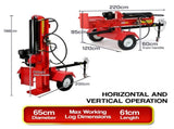 Yukon 60 Tonne Petrol Hydraulic Log Splitter 420cc Vertical and Horizontal LOG-PTR-060