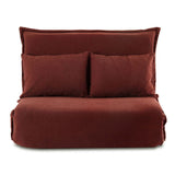 Artiss Floor Lounge Sofa Bed Foldable 2 Seater Orange FLOOR-SBL-04VEL-2S-OR