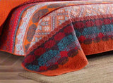 100% Cotton Rust Sapphire Boho Floral Coverlet Bedspread Set V745-MMPAC060969Q13U
