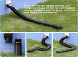 11.5ft Long Gutter Downspout Extensions Flexible, 4" Diameter Downspout Extender, Down Spout V1258-DP02-WO-1034
