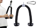 Lat Pulldown Tricep Rope Cable Machine Attachment with Dual Resistance Bands V1308-DSZKI-474