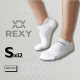 12X Rexy Seamless Sport Sneakers Socks Small Non-Slip Heel Tab WHITE V274-GM-RXSPSK-S12-WH