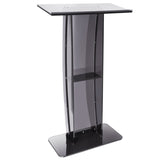 VEVOR Acrylic Podium, 47" Tall, Acrylic Podium Stand with Wide Reading Surface & Storage Shelf, V952-CTSJTHSTMYK47UDDCV0