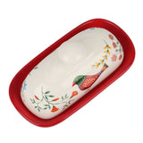 Food Container Butter Plate with Lid Kitchen Tableware Cheese Dish Ceramic Butter Box wi V1369-AZ3-W-15365