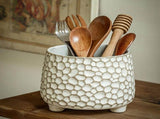 Pinecone Shaped Ceramic Storage Jar with Three Legs - Unique Kitchen Organizer for Utensils Spices V1366-AZ2-W-12990