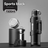 316 Stainless Steel Thermos Large Capacity Thermos Portable Thermos Flask - Black - Size 2000ml V1102-122-29524-BLK-2000ML