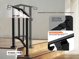 Handrails for Outdoor Steps, 1-2 Step Stair Hand Rail Kit, Transitional Carbon Steel Railings with V952-BPXGMDZLSLZFZ28P2V0