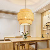 Bamboo Lantern Pendant Lamp Hanging Lamp Modern Weave Single Light Pendant Ceiling Hanging Light V1192-AZ-W-35248
