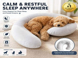 U-Shaped Calming Pillow for Small Pets Soft Plush Support Cushion for Anxiety Relief Deep V1341-ZY-5KGZEWM2-GREYWHITEMIXED