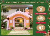Jingle Jollys Christmas Inflatable Gingerbread Man Candy 3.2M Illuminated Decorations XMAS-INF-DOOR-GINGER-10FT