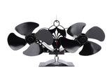 8 Blades Wood Stove Fan Aluminum Alloy Quiet Efficient Heat Powered Fireplace Fan with Magnetic V1294-YM0901-3114240088711