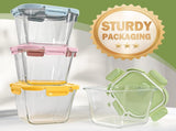 Glass Soup Containers with lids 4 Cup, 32 oz Glass Containers, Tall Borosilicate Glass Food V1258-DP02-C-41