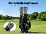 Everfit Golf Cart Bag Rolling Buggy Club Organiser Synthetic Leather Black GOLF-B-BAG-CART-BK