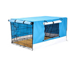 Wire Dog Cage Crate 30in with Tray Cushion Mat BLUE Cover Combo V274-PET-WCCVCU30-BU