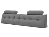 Artiss Headboard Pillow King Wedge Backrest Triangular with 2 Cushions Grey BED-HEAD-TRAR-K-GY