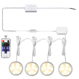 Linkable Under Cabinet LED Lighting 12V Dimmable Puck Lights Hardwired with Wireless RF Remote V1171-CC-WW004-EU