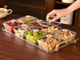 1-Piece 8-Compartment Snack Tray, BPA-Free Plastic Food-Grade Snack Organizer, Perfect for Nuts, V1106-GGSND001