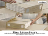 1x Kitchee Foldable Bed Sheet Storage Box - Linen and Closet Organiser Beige V238-SUPDZ-41188856037456