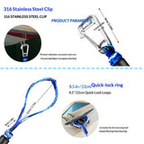 Bungee Dock Lines for Boats 4 ft, Heavy-Duty Elastic Anchor Rope with Hooks, Secure Boat Dock Lines, V1192-AZ-W-3220