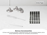 Kitchee 12x 60ml Small Glass Bottles Lids Funnels Brush Labels Pen V238-SUPDZ-41201377476688