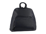 Milleni Womens Twin Zip Backpack Nappa Italian Leather Travel Bag - Navy V563-NL-10767-NAVY