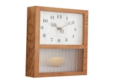 Japanese Retro Wall Clock Walnut Wood Glass Small Decorative Rectangular Wall Clock with Pendulum V1294-YM0901-3115240110511
