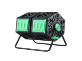 Gardeon Compost Bin Dual-Chamber 130L Composter Tumbler Rotating Garden Recycle Food Waste CBIN-DUAL-GNBK
