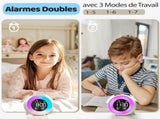 Children's alarm clock, educational day/night alarm clock with 15-color night light, snooze V1188-MS-313-0489
