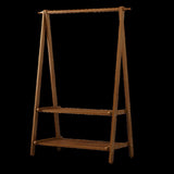 Portable Clothes Rack Coat Garment Stand Bamboo Rail Hanger Airer Closet V63-838131