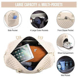 Travel Duffel Bag with Shoe Compartment Wet Pocket Sports Gym Overnight Bag - Beige V1308-DSZKI-2468-3