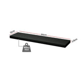 Artiss Floating Wall Shelf Set of 2 Black 90CM FUR-V-WALL-03-BK
