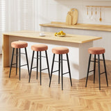 Artiss 4x Bar Stools Kitchen Dining Chairs Counter Round PU leather Lane Brown UPHO-C-BAR-2502-BRX4