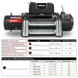 X-BULL Electric Winch 12000LBS/5454KGS Steel Cable 12V Wireless Remote Offroad V211-AUEB-XBEW005