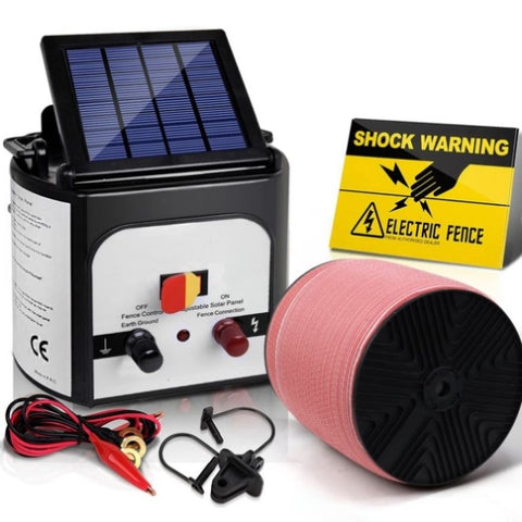 Giantz Fence Energiser 8KM Solar Powered Electric 1200M Poly Tape SFC-FIK-TAPE-1200M-8KM