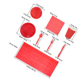 Red Paper plates and Napkins Set for Party Disposable Dinnerware with Bright Color and Unique Design V1370-AZ4-18279