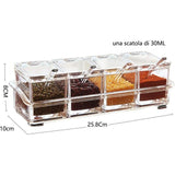 4 Pieces Kitchen Transparent Acrylic Box Four inch one Spice Jars with Spoons and V1237-ZY-528-097