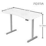 FORTIA Sit To Stand Up Standing Desk, 160x75cm, 72-118cm Electric Height Adjustable, Ergonomically V219-ADKASTFO6WTSA