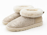 Womens Australian Sheepskin Wool Fur Mini UGG Ankle Boots in Gold Sand - 6 V563-D2390-SAND-6