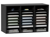 Wood Literature Organizer Adjustable File Sorter 24 Compartments Black V952-MZWJZLFPJBH243C54V0