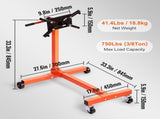 Engine Stand 750LBS Motor Hoist Dolly 360 Degree Adjustable Mounting Head V952-YDXZSF750LBS4870PV0