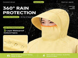 Black Full Coverage & Extended Cycling Hooded Rain Poncho with Detachable Shoe Covers, 2XL Size V888-ELOSUNG52827