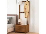 42x165cm Dark Wood Wooden Hall Stand Floor Coat Rack with Drawer Modern Minimalist V63-840691