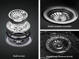 Cefito Kitchen Sink 75X45CM Stainless Steel Basin Single Bowl Drain Part Black SINK-BLACK-7545-S