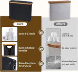 CARLA HOME 2 pack Toilet Paper Storage Basket Holds Up to 12 Rolls with Bamboo Lid and Handle for RV LSB-36239