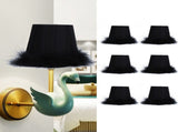 6Pcs Cloth Pendant Lamp Shade with Feather Edge Chandelier Lampshade Light Decoration Accessories V1294-YM0718-3119200176411