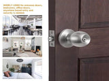 Doorknob,Entry Doorknobs Lock with Keys,for Front Door,Exterior and Interior Doors,Satin Nickel V1192-AZ-W-18944