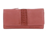 Pierre Cardin Leather Ladies Woven Design Tri-fold Wallet in Marsala V563-PC3693-MARSALA