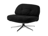 Artiss Swivel Chair Nursing Armchair Lounge Corduroy Steel Star Base Black UPHO-H-ARM05-SWL-BK