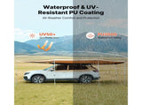 270 Degree Awning with Bulit-in LED Lights, 12.4 Driver Vehicle Awning, Waterproof UV50 Car V952-QCCP20359FTH42QCL001V9